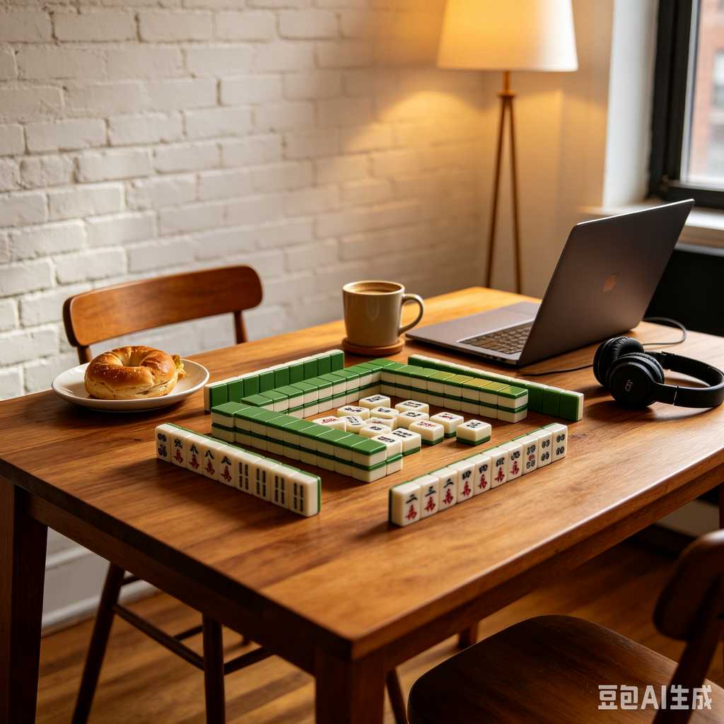 mahjong set with dice and chips